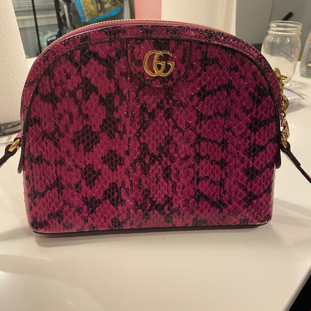 Gucci Small Ophidia Genuine Snakeskin Shoulder Bag